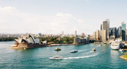 Sydney Harbour with the Opera house as background